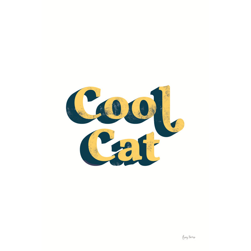Rainbow Cool Cat Bold by Becky Thorns - Typography Print, 122cm H x 81cm W, Black Floater Framed