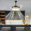 Ventilateur de plafond moderne noir 42 pouces avec lumières, ventilateur de plafond rétractable Fandelier avec lumière, 6 vitesses