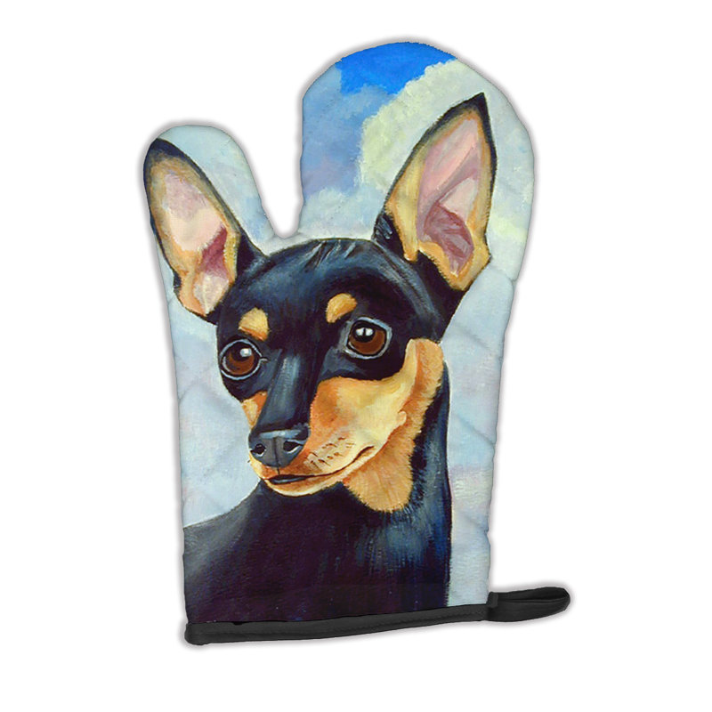 Caroline's Treasures Min Pin Polyester Oven Mitt