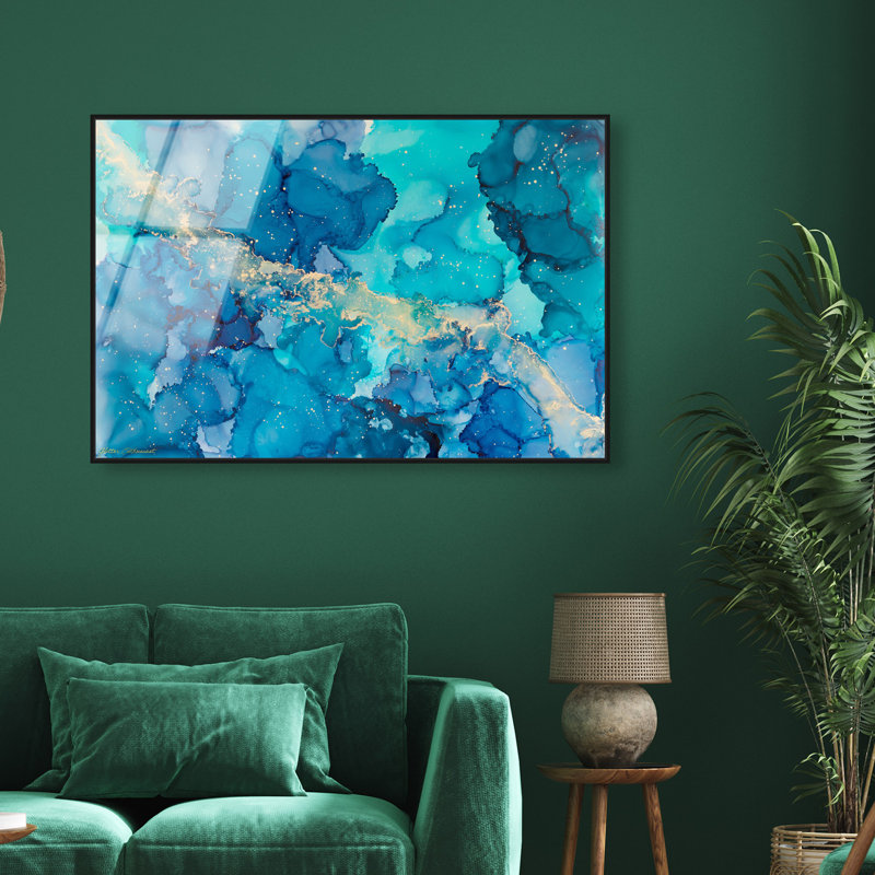 Glitter Enthusiast - Clara Framed Acrylic Art by Oliver Gal, Black, 31" H x 46" W