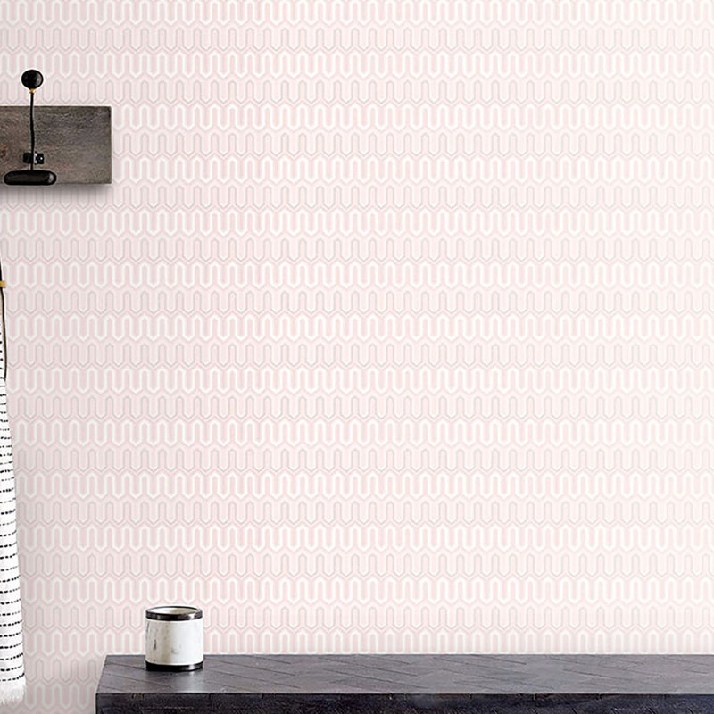 Geometrix 10m x 52.8cm Satin Wallpaper Roll, Pink