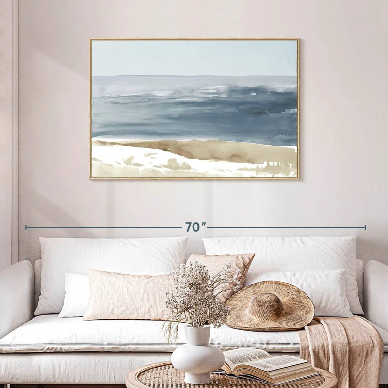 Douces côtes I, Cadre flottant en bois naturel, 43 po x 29 po