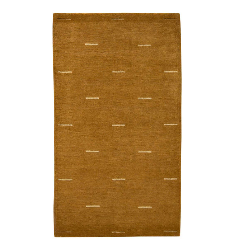 Tapis brun / beige en laine et en coton tissé à la main 3 pi 3 po x 4 pi 1 po