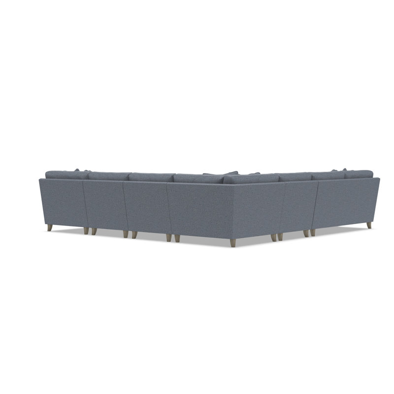 Mila Sectional, Teal Polyester, 33.5" H x 137" W x 137" D, Right Hand Facing