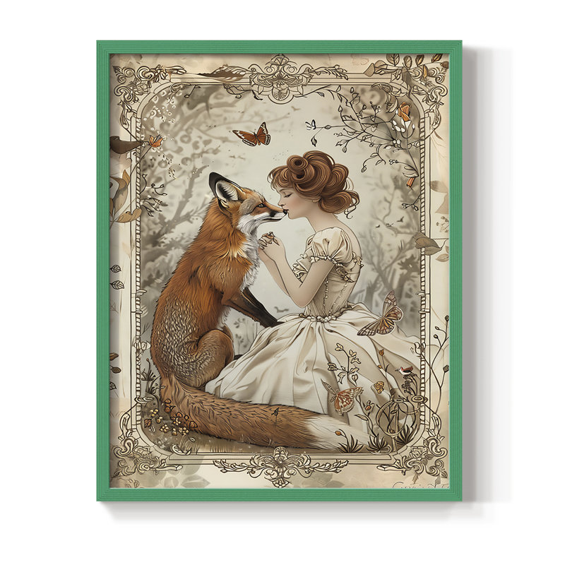 «WOMEN Series CDIX», reproduction encadrée - bois massif, H 11 po x l 9 po, Vert