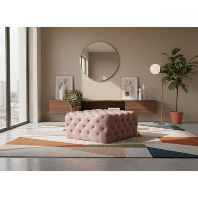Repose-pieds carré standard en velours 33 po Ariel