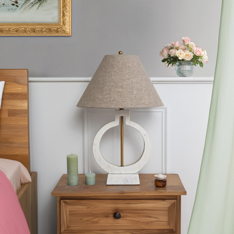 Traditional Open Circle Marble Table Lamp