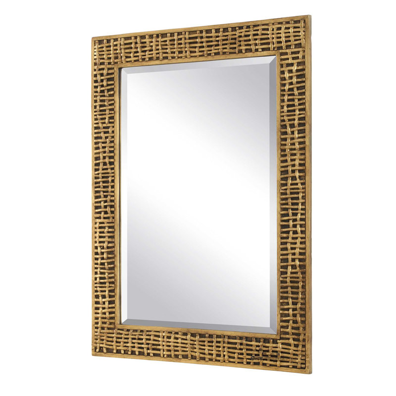 Uttermost Woven In Time Gold Mirror