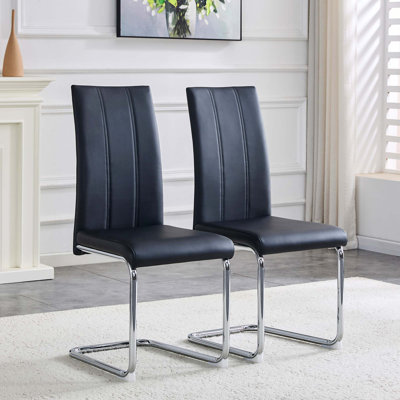 Modern High-Back Dining Chairs with Sturdy Legs