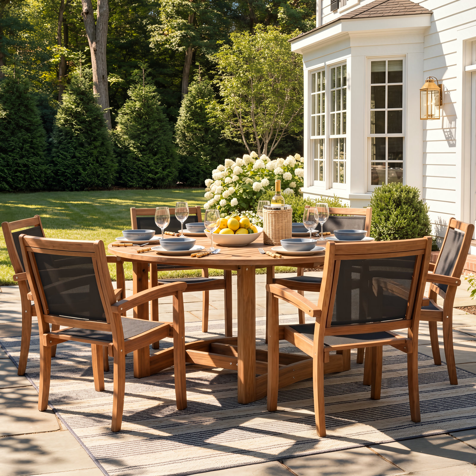 Fleur 63" Eucalyptus Patio Dining Set