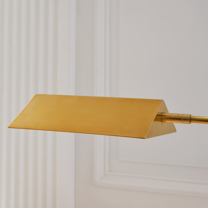 Copse Task Floor Lamp, Antique Brass/Dark Walnut, Gold
