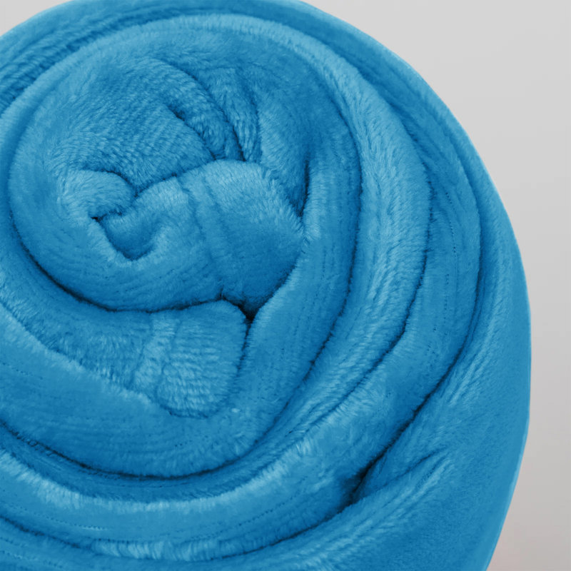 Couverture réversible en fausse fourrure de peluche vison, Grand, Sarcelle