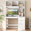 Computer Desk with Power Outlet and Tri-Color Light, Home Office Desk with File Drawer-1130691334