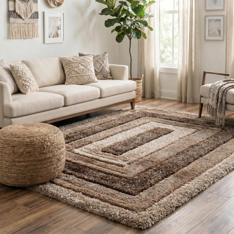 Kiawah Geometric Shag Area Rug, Rectangle 160 x 230cm