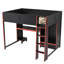 Lit mezzanine double en bois avec DEL et bureau-1999621272