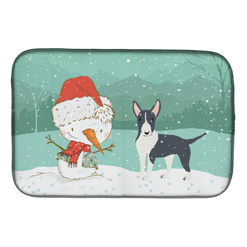 Snowman Christmas, Black Bull Terrier