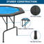 Table de poker octogonale pliable, table de 8 joueurs de Texas Holdem Blackjack, bleu, pieds en acier et porte-gobelets profonds, table de jeu de casino pour la maison et les fêtes-134483027