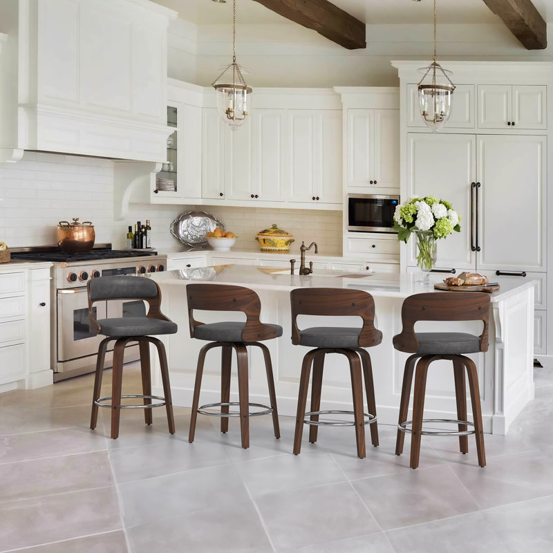 Carylon Swivel Upholstered Counter Stool, Gray