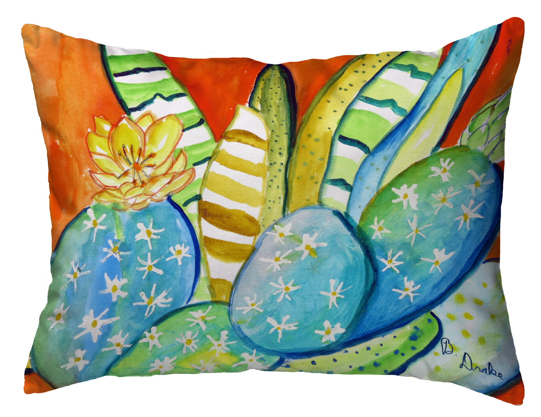 Betsy Drake Interiors Cactus Iii Outdoor Rectangular Pillow Cover & Insert & Reviews | Wayfair