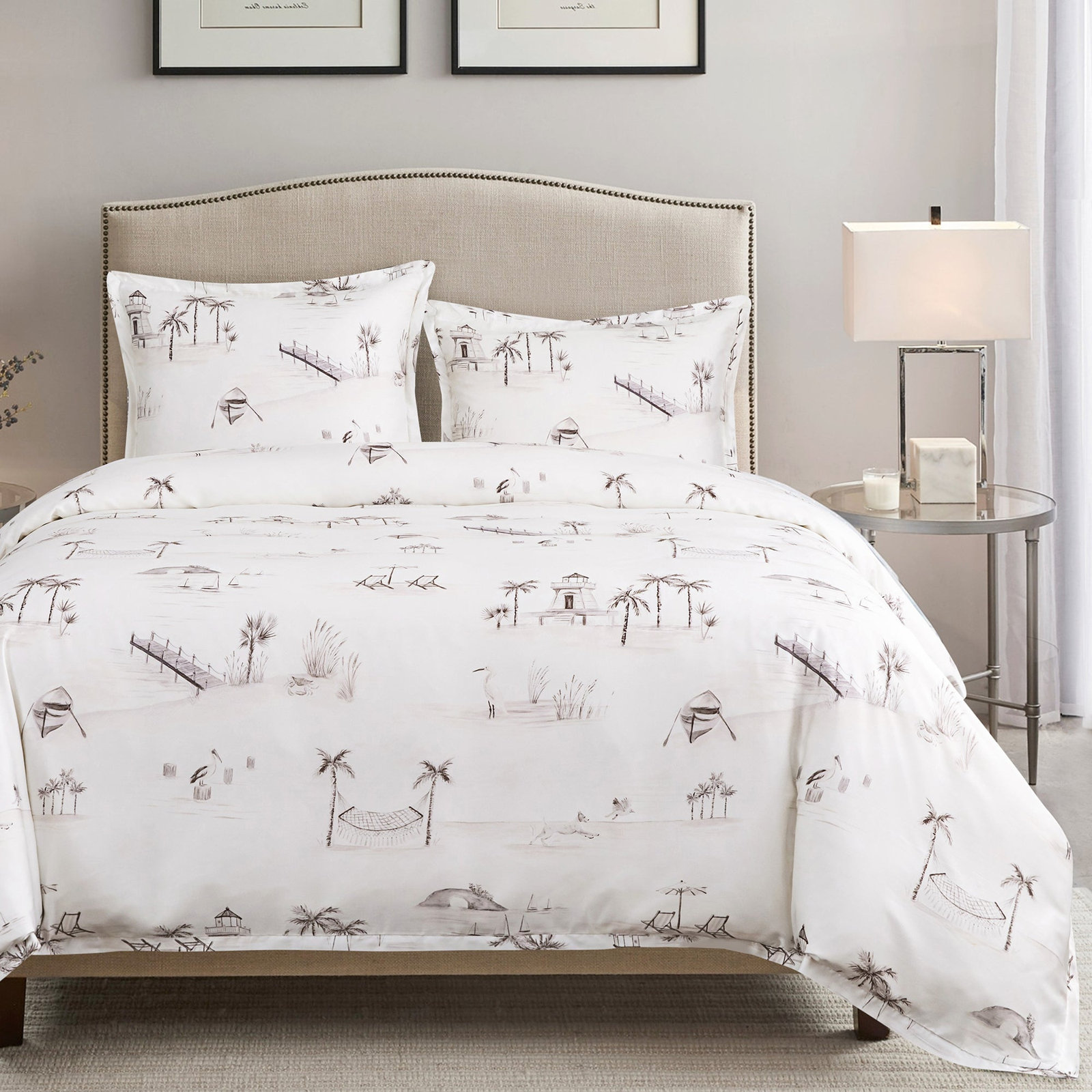 Riggi Linen Blend Comforter Set, Queen Comforter + 2 Standard Shams