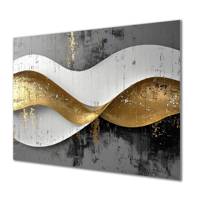 Tanya III - art mural moderne vagues en métal, H 12 po x l 20 po
