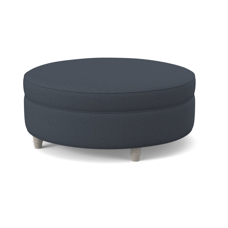 Duke Round Ottoman, Filigree Ivory, Bisque