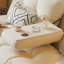 Canapé-lit causeuse en similicuir beige-129743339