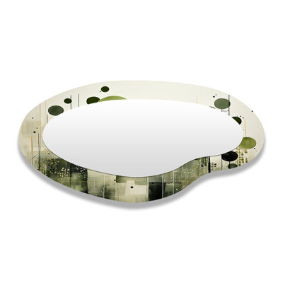 Green Green Beige Modern Scandinavian Serenade II - Miroir mural irrégulier moderne scandinave unique
