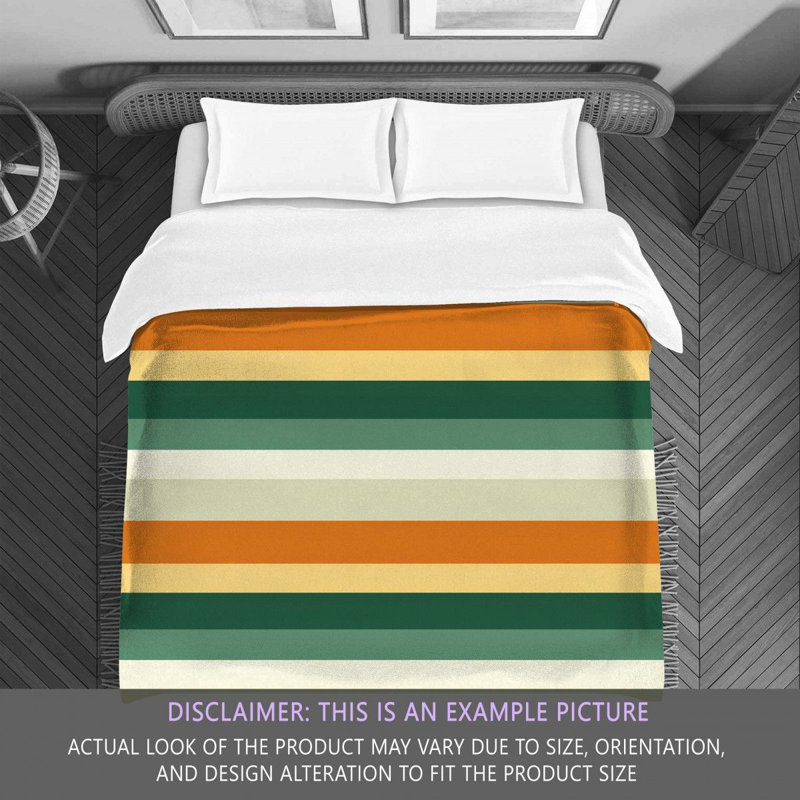 Striped Comforter, Green/Orange, King Comforter