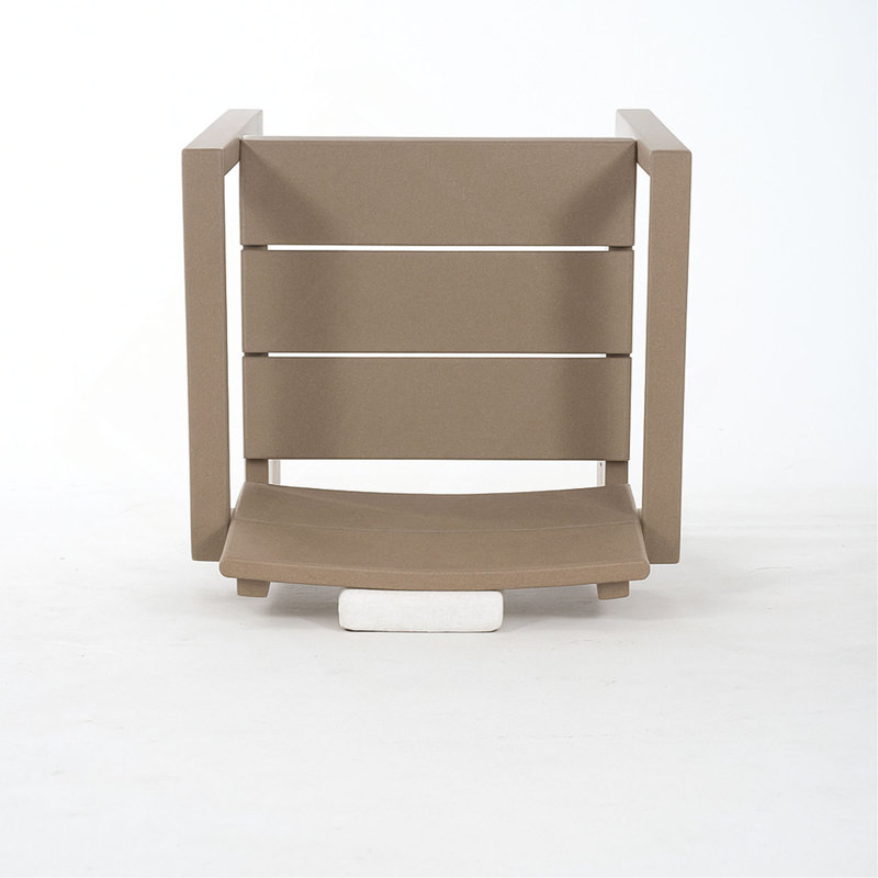 Fauteuils d'extérieur et de jardin en PEHD couleur bois antique avec dossier, Bois
