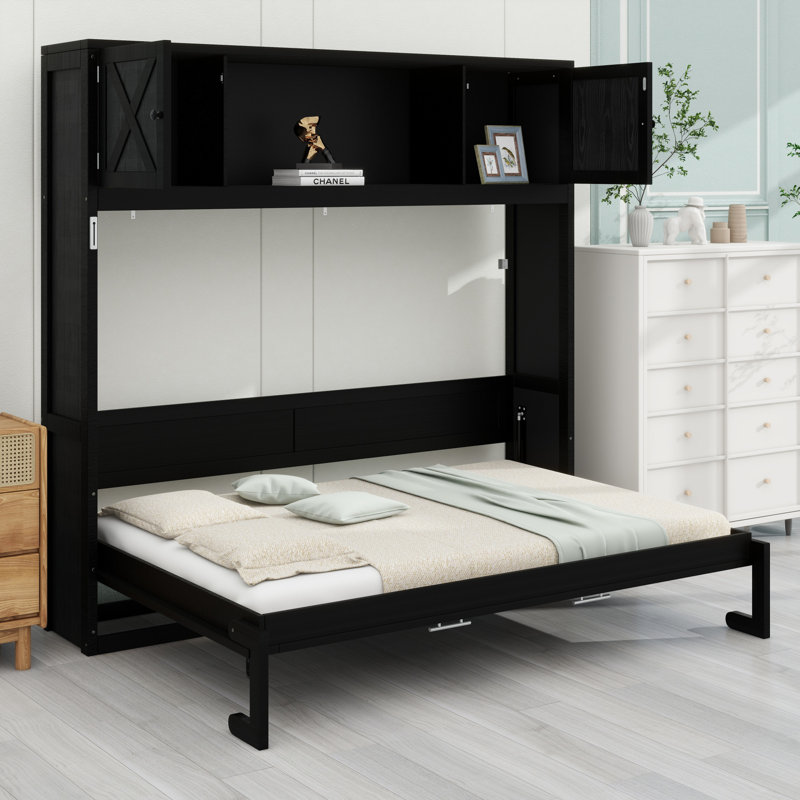 Lit escamotable avec armoires de rangement