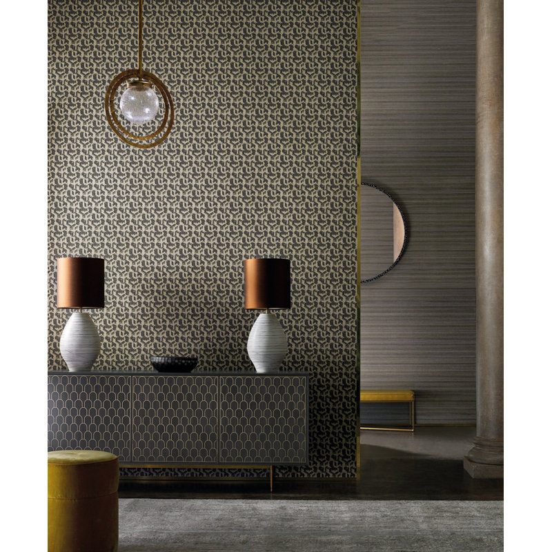 Tumbling Blocks Wallpaper, Stone