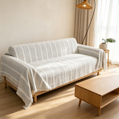 Washable Couch Cover for Pets, Soft Chenille Sofa Slipcover for Living Room, Furniture Protector with Tassel Fringe