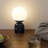 Mila 10" Modern LED Table Lamp with Black Marble Base and Frosted Globe Shade, 3-Way Dimming-78049157