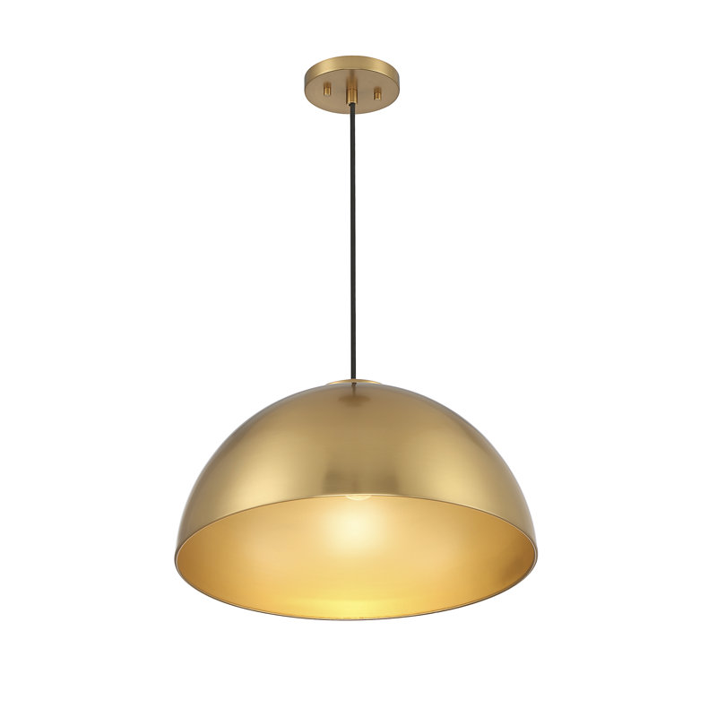 Darrah 1-Light Pendant in Natural Brass, Natural Brass