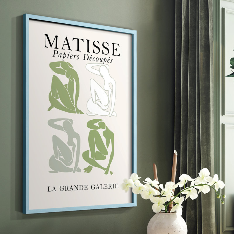 Matisse CCL XXXVI, reproduction encadrée - bois massif, Bleu, H 10 po x l 8 po