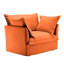 Fauteuil orange simple en chenille avec siège profond, coussins moelleux, housses amovibles, orange facile à installer, siège, fauteuil, coussins à haut dossier, installation