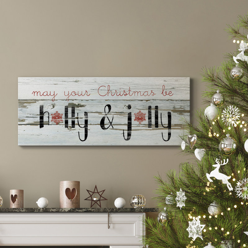 Holly & Jolly - Impression sur toile tendue, H 30 po x l 12 po x P 1 po