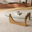 Modern Tv Stand With Abstract Coffee Table Set For Living Room, Walnut