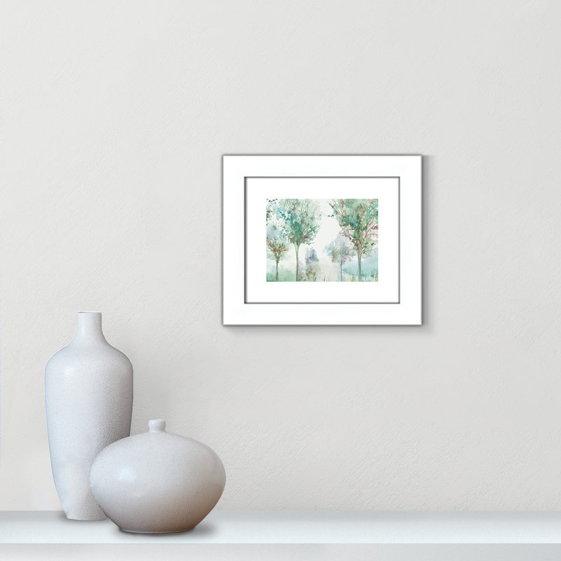 Paysage délicat - Art encadré autoportant, H 14,5 po x l 16,5 po x P 1,25 po, Cadre blanc mat