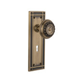 Meadows Interior Mortise Door Knob with Mission Long Plate