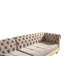Canapé modulaire or capitonné avec revêtement en bois taupe