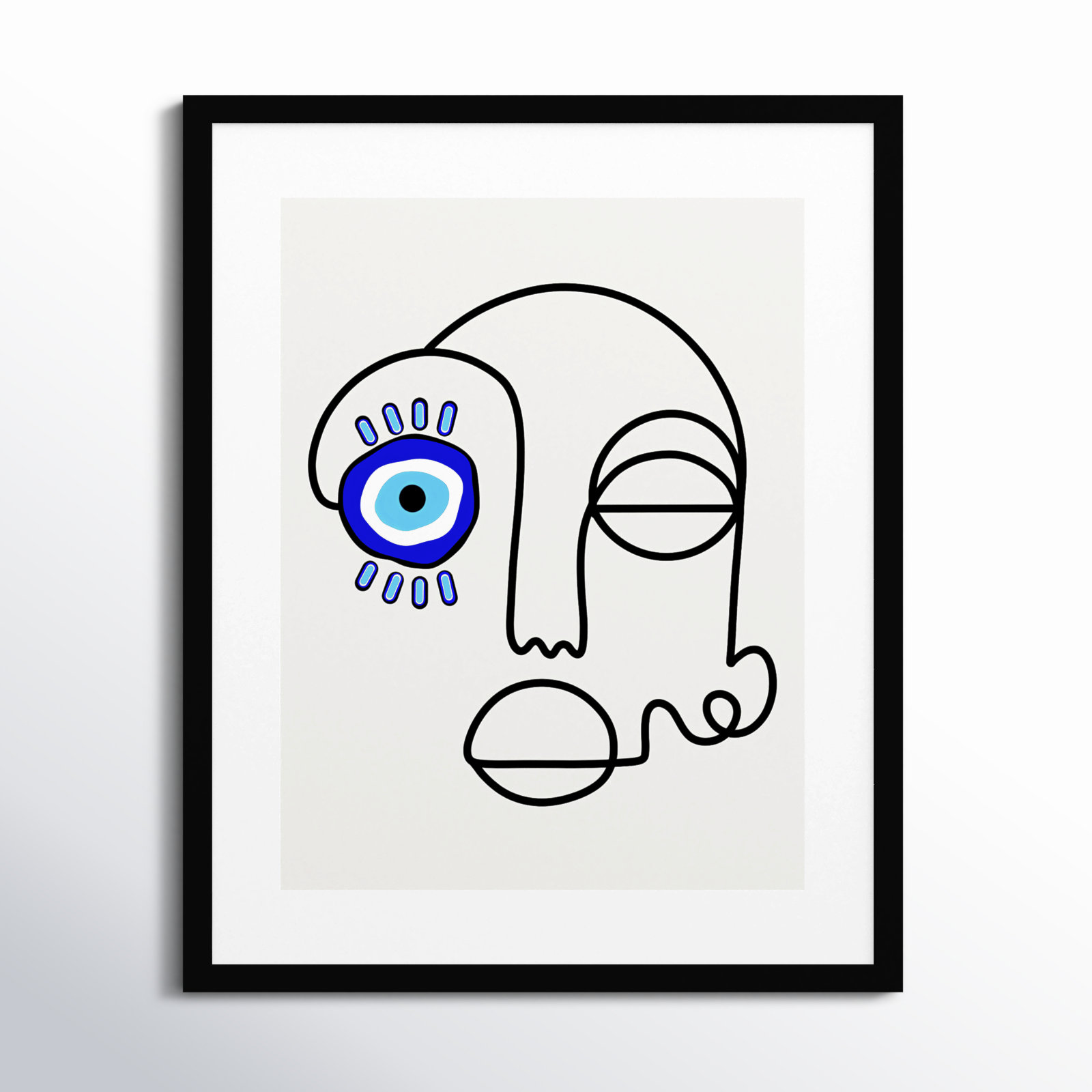 No Evil Allowed by Shatha Al Dafai, 25.38" H x 20.38" W x 0.875" D, Noir Black