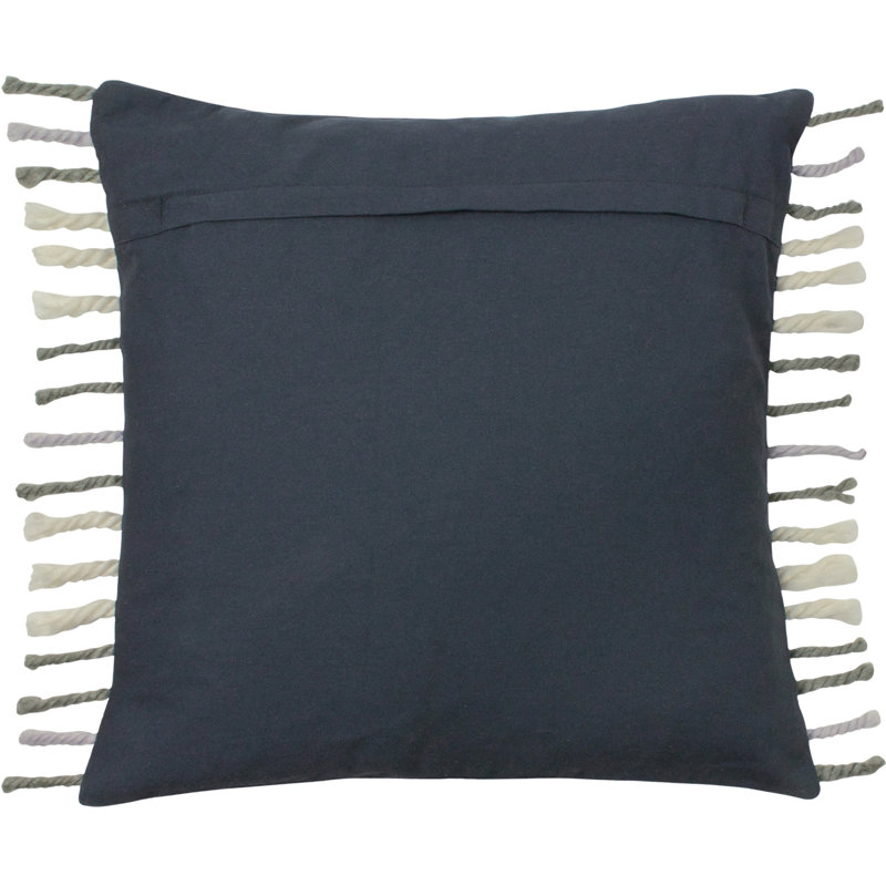 Striped Square Cushion Cover, Charcoal/Natural