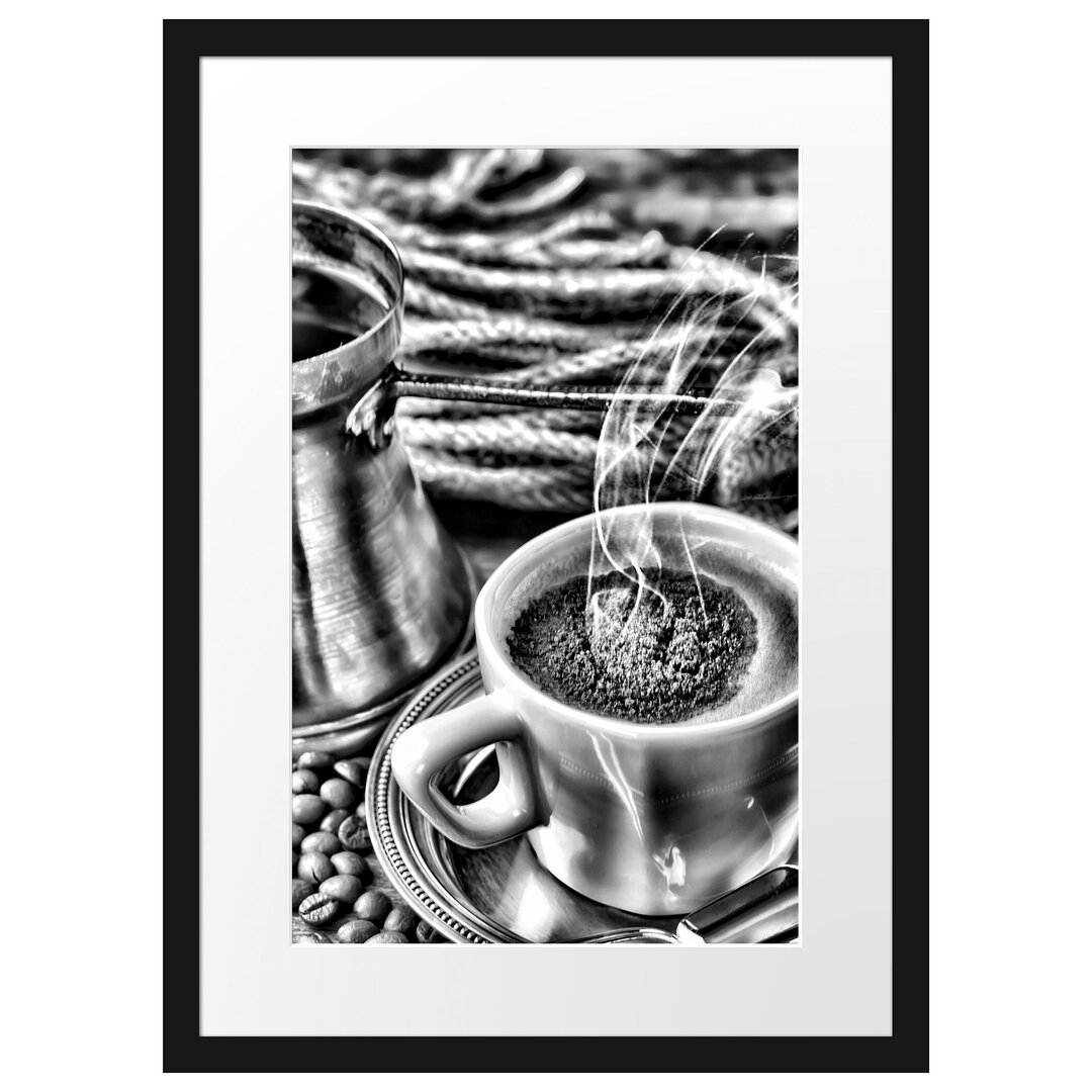 Gerahmtes Poster Kaffe Kaffeetasse Kaffee