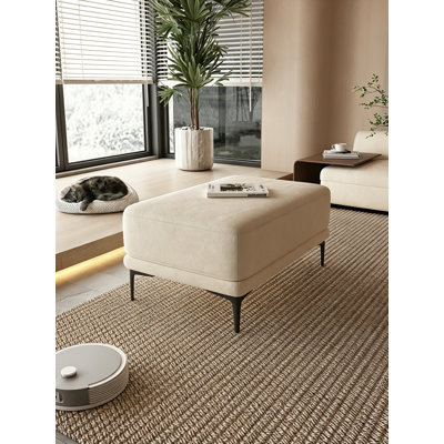 Ottoman Solid Wood Inner Frame Nubuck Footrest For Bedroom Lounge Area