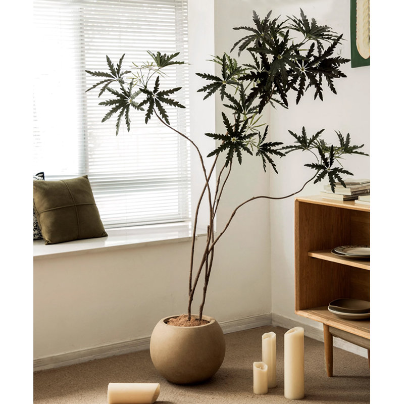 Simulation de bois de paon Wabi-Sabi, Crème, crème, H 82,68 po x l 10,04 po x P 10,04 po