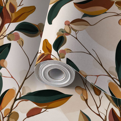 Peler et coller le papier de contact papier peint botanique moderne abstrait floral formes organiques auto-adhésif et amovible 24 po x 118 po (60 x 300 cm)