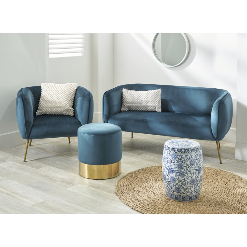 Lucca 2 Seater Velvet Sofa, Sapphire Blue