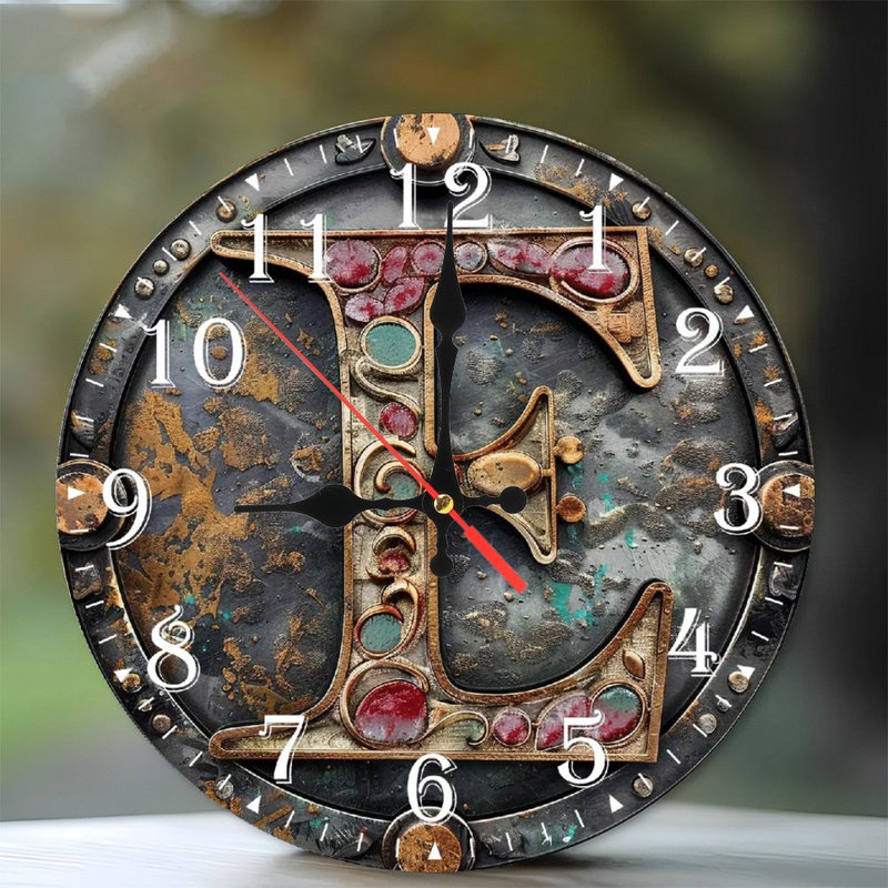 10-Inch Wooden Wall Clock, Silent Movement, Battery Operated (AA Batteries Not Included), Artistic  Decor, Perfect for Home Accents